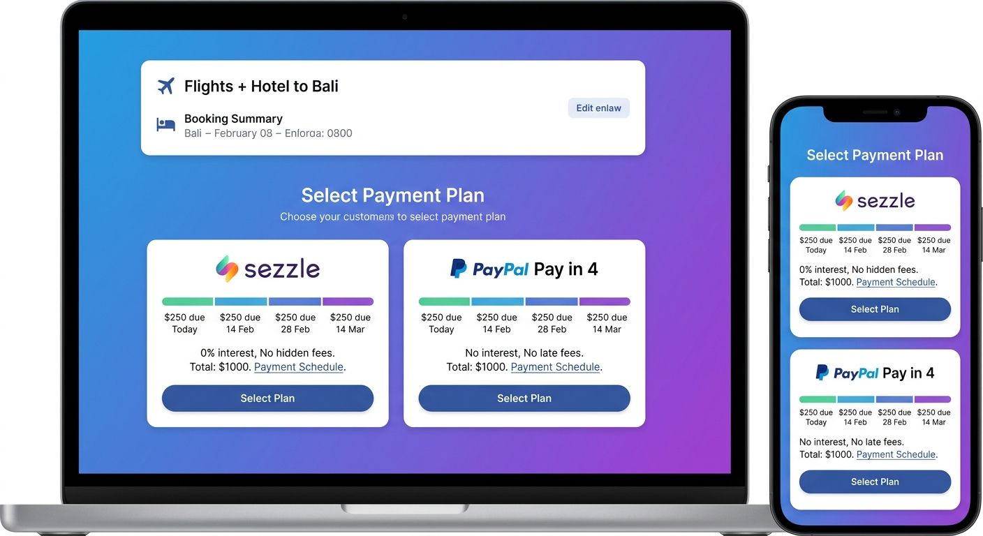 Sezzle vs PayPal Pay Later for Travel | BNPL Comparison